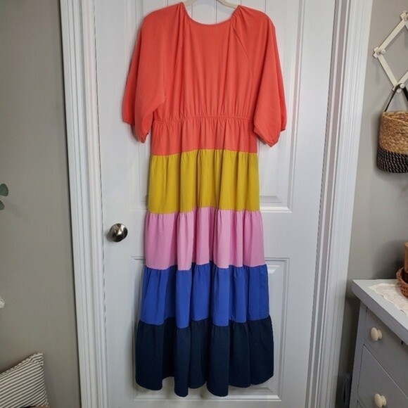 Entro Color Blocked Maxi Dress. Sz Small - Picture 11 of 16